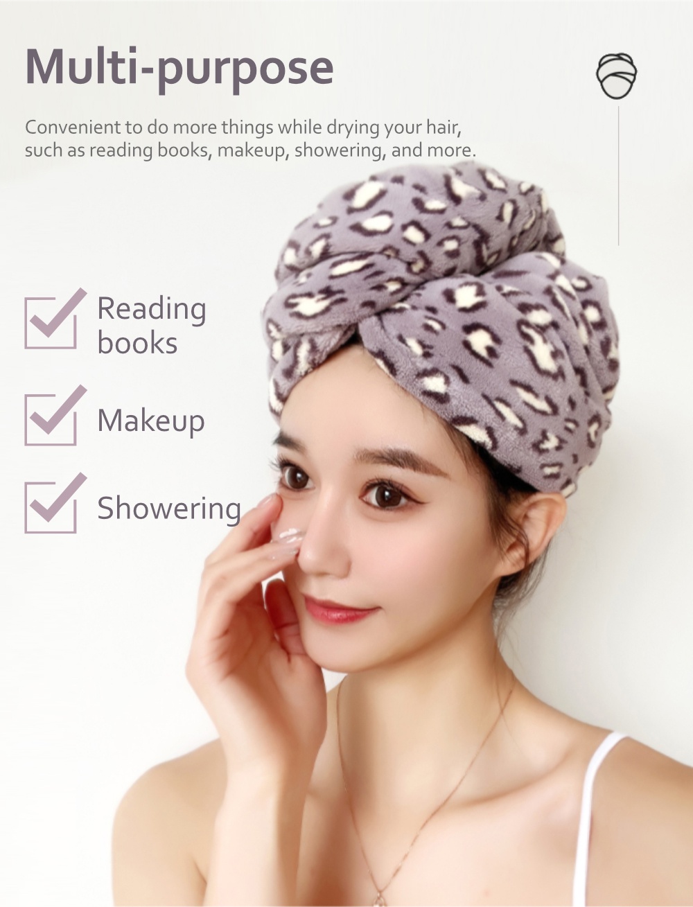 Leopard Print Drying Hair Cap-5